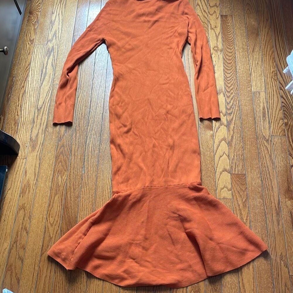 Dress Up Sweater Midi ribbed mermaid tail bodycon Dress - orange plus size 2xl - Picture 13 of 13